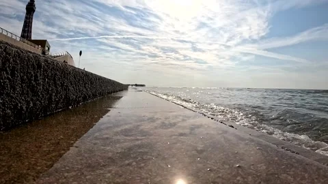 Steps on the blackpool promenade Stock Footage 335896127