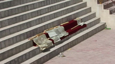 Steps of Buddhist Monastery (w/sound) Stock Footage 235174