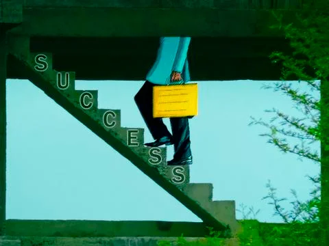 Steps of a building under construction, success concept Stock Illustration