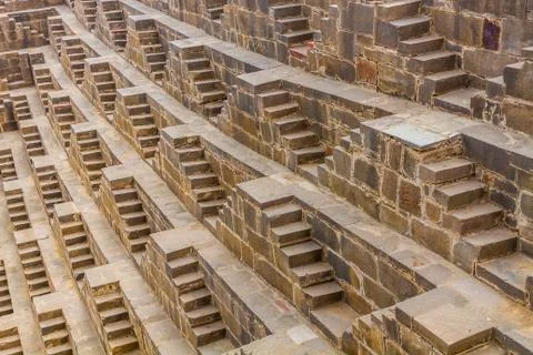 Steps at Chand Baori Stock Photos