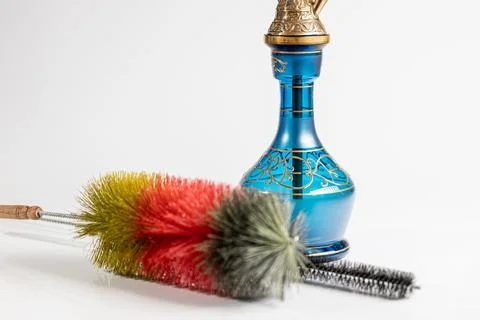 Steps to clean your hookah with cleaning set Stock Photos