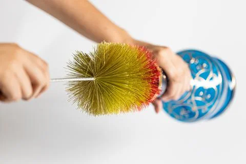 Steps to clean your hookah with cleaning set Stock Photos