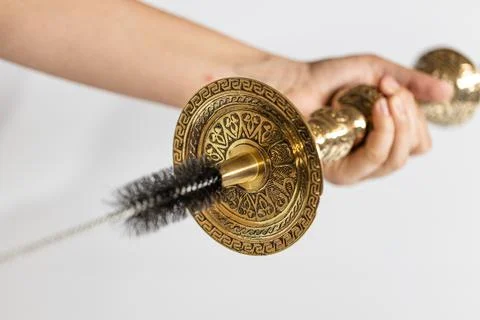 Steps to clean your hookah with cleaning set Stock Photos
