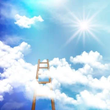 Steps in the clear sky Stock Illustration