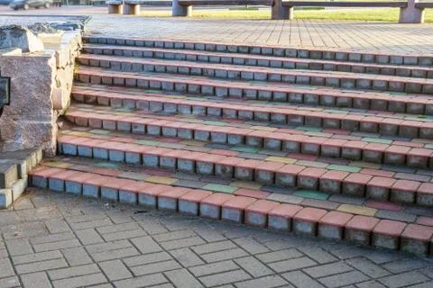 Steps of colored concrete bars Stock Photos