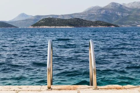 Steps down to the Adriatic Sea Stock Photos
