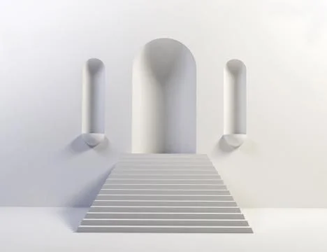 Steps up to empty arch Illustrazione stock