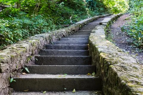 Steps to Ewloe Castle Stock Photos