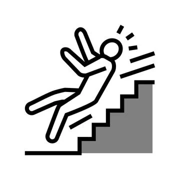 Steps fall man accident color icon vector illustration Stock Illustration