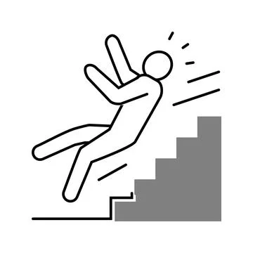 Steps fall man accident color icon vector illustration Stock Illustration