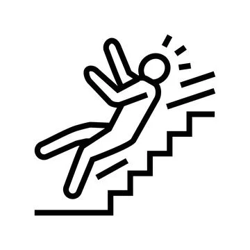 Steps fall man accident line icon vector illustration Stock Illustration