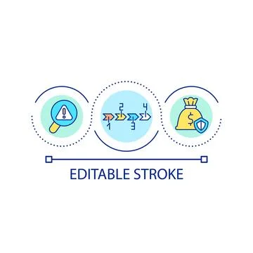 Steps of financial planning process loop concept icon Stockillustratie
