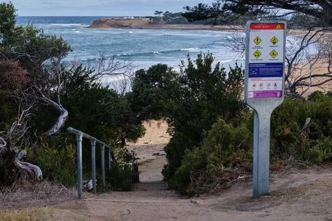 Steps to Front Beach - Torquay Stock Photos