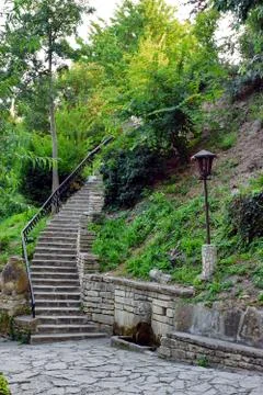 Steps in the garden. Stock Photos