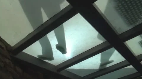 Steps on the glass Video stock 24831608