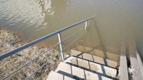 The steps go under the water Video stock 152091906
