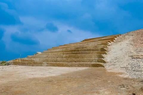 Steps Going To Top Of Hill. Looking Beautiful On Blue 01 Stock Photos