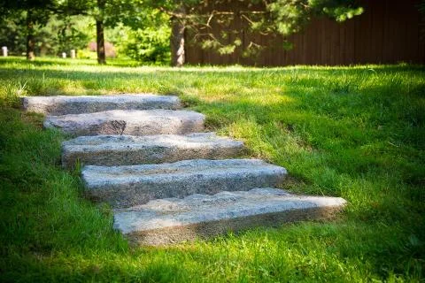 Steps of gray stone .Texture or background Stock Photos