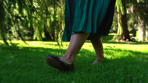 Steps on green grass Stock Footage 195305862