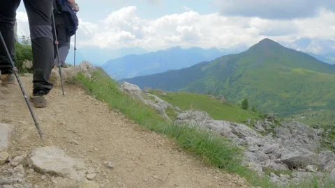 Steps of hikers close up Video stock 177479919