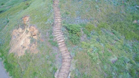 Steps up a hill Stock Footage 92994510