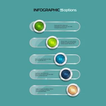 Steps horizontal infographic element Stock Illustration