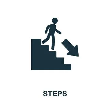 Steps icon. Creative element design from fire safety icons collection. Pixel Stock Illustration