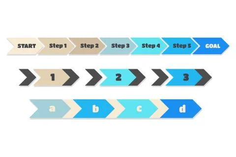 Steps Infographics vector, blue brown arrows 스톡 일러스트
