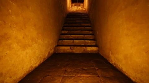 Steps inside a cave Stock Footage 39909575