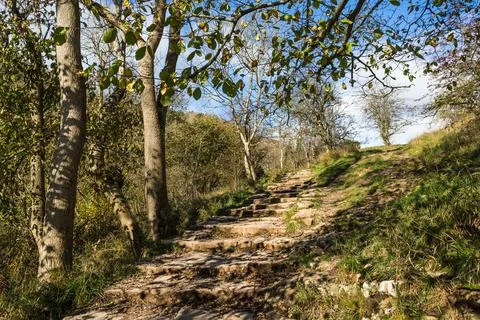 Steps lead up to Lovers Leap Stock Photos