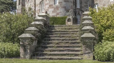 Steps leading up to a castle Stock Photos