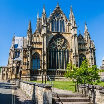 Steps up to Lincoln cathedral Stock Photos