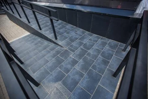 Steps lined with tiles, stone Stock Photos