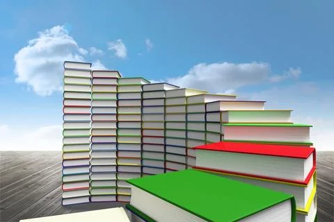 Steps made of books against sky Stock Illustration