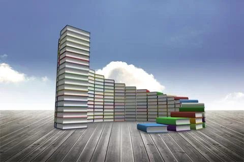 Steps made of books against sky Stock Illustration