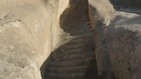 Steps in Midas city in Phrygian valley Stock Footage 132525896