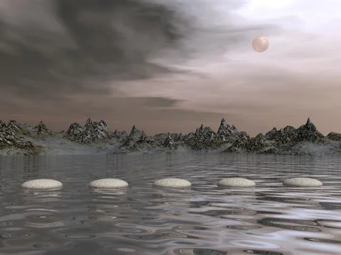 Steps by morning light - 3D render Stock Illustration