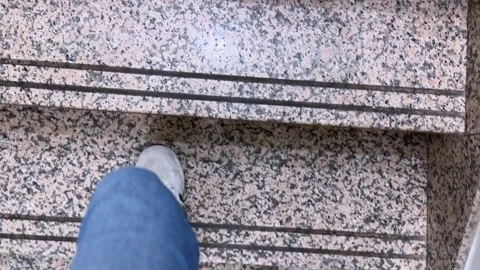 Steps in Motion: Granite Detail Captured in 4K Precision . Stock-Footage 306492172