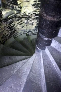 Steps in old castle Stock Photos