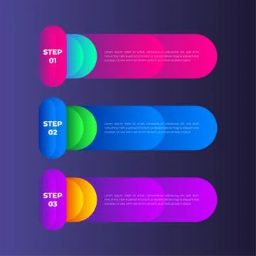 Steps option for Infographic Template, gradient modern style Stock Illustration
