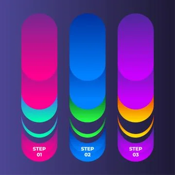 Steps option for Infographic Template, gradient modern style Stock Illustration