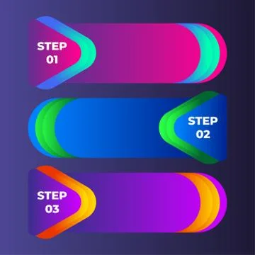 Steps option for Infographic Template, gradient modern style Stock-Illustration