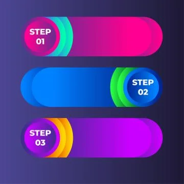 Steps option for Infographic Template, gradient modern style Stock Illustration
