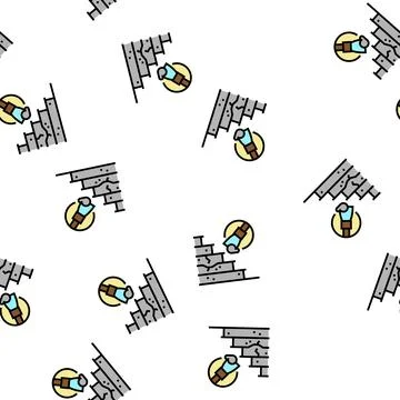 Steps repair vector seamless pattern Stock Illustration