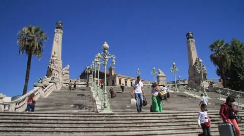 Steps to Saint-Charles Train Station in Marseille France Video stock 38212073