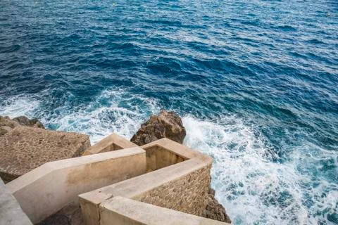 Steps to the sea. Stock Photos