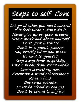 Steps to self care Illustrazione stock