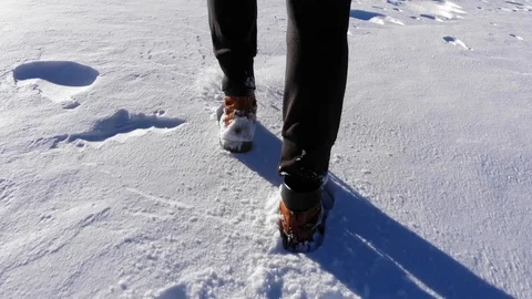 Steps In The Snow Stock Footage 105460738