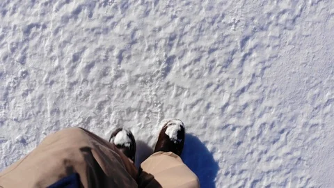 Steps On The Snow Stock Footage 105460753