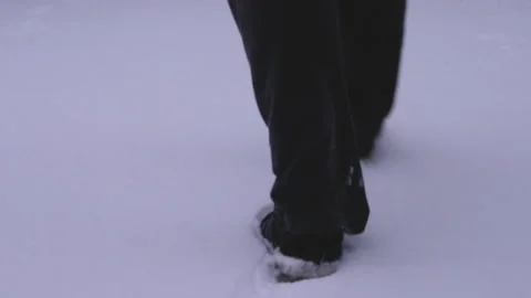 Steps on the snow Stock Footage 148470875
